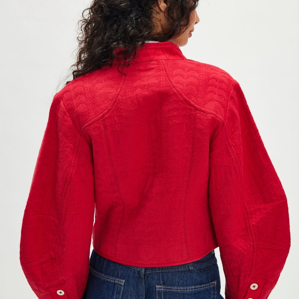 Free People Red Quilted Women's Jacket - Picture 2 of 6